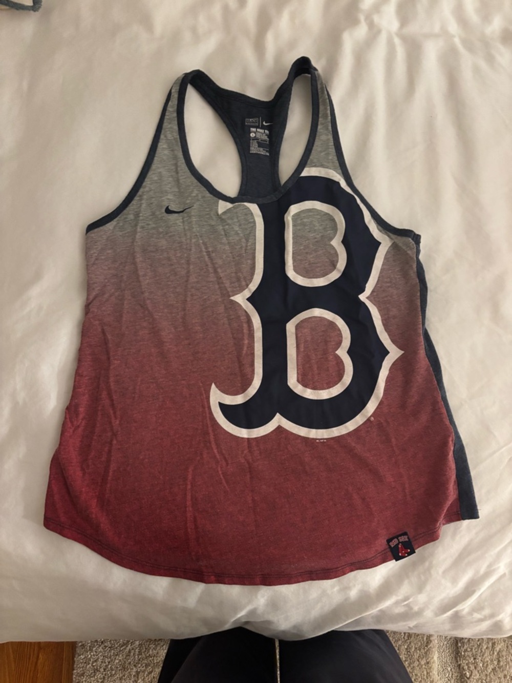 Nike Boston Red Sox Racerback Tank Size L Gradient Athletic Tee
